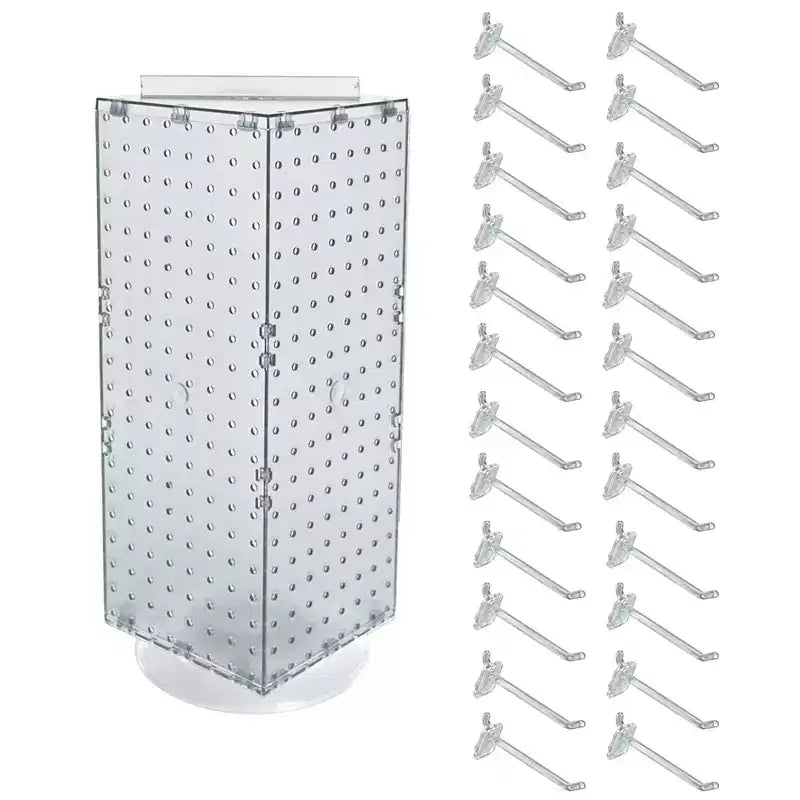 Présentoir de comptoir rotatif à quatre faces en pegboard avec crochets Azar Displays