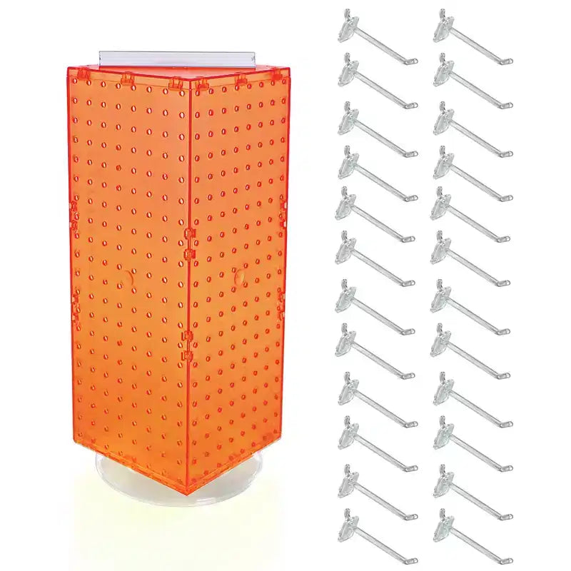 Présentoir de comptoir rotatif à quatre faces en pegboard avec crochets Azar Displays