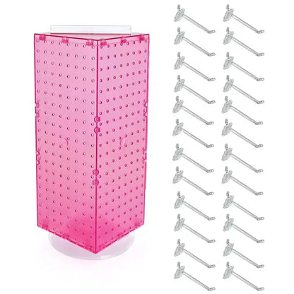 Présentoir de comptoir rotatif à quatre faces en pegboard avec crochets Azar Displays