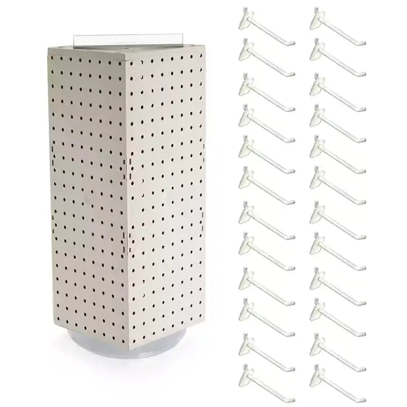 Présentoir de comptoir rotatif à quatre faces en pegboard avec crochets Azar Displays