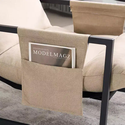 Fauteuil d'appoint FERPIT avec assise en tissu et structure métallique, style moderne