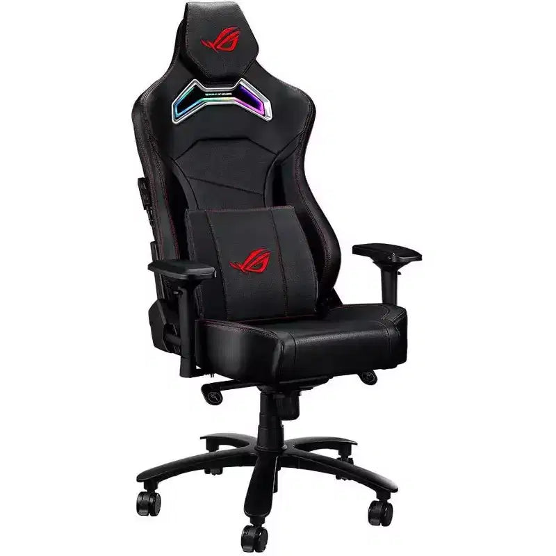 Chaise de jeu ASUS ROG Chariot RGB avec soutien lombaire en mousse à mémoire de forme, accoudoir réglable 4D, dossier inclinable, similicuir respirant