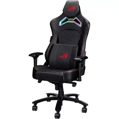 Chaise de jeu ASUS ROG Chariot RGB avec soutien lombaire en mousse à mémoire de forme, accoudoir réglable 4D, dossier inclinable, similicuir respirant