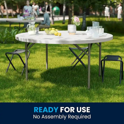 Table de réception pliante ronde en plastique de 1,5 m avec surface épaisse de 5 cm