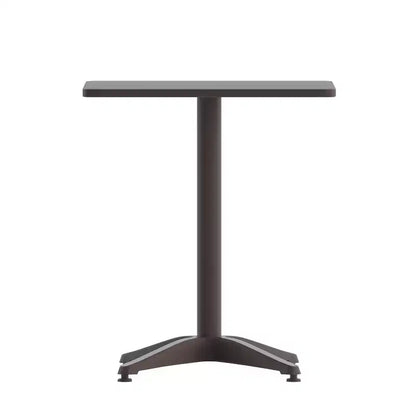 Flash Furniture Lila 23.5'' Square Aluminum Indoor-Outdoor Table Set with 2 Slat Back Chairs