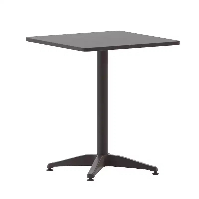 Flash Furniture Lila 23.5'' Square Aluminum Indoor-Outdoor Table Set with 2 Slat Back Chairs