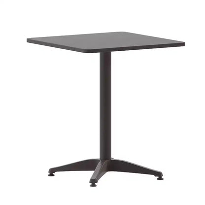 Flash Furniture Lila 23.5'' Square Aluminum Indoor-Outdoor Table Set with 2 Slat Back Chairs