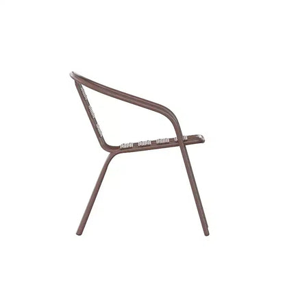 Table Emma et Oliver carrée à plateau en verre de 59,7 cm avec 2 chaises empilables à lattes en aluminium
