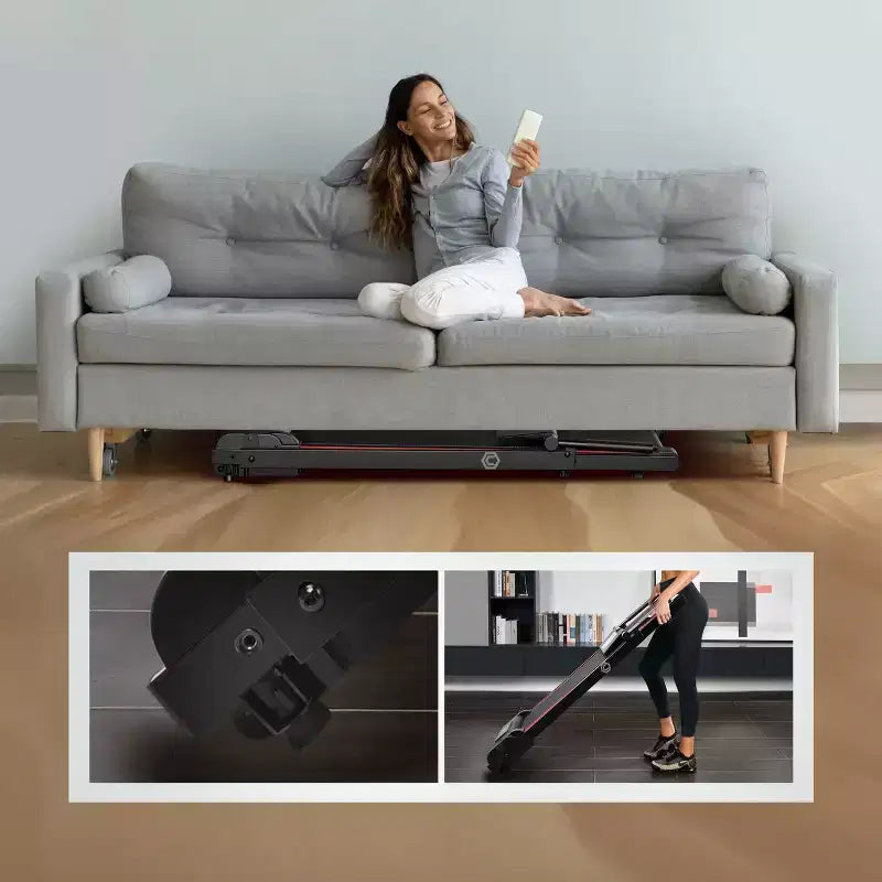 UREVO Folding Mini Electric Walking Pad Treadmill