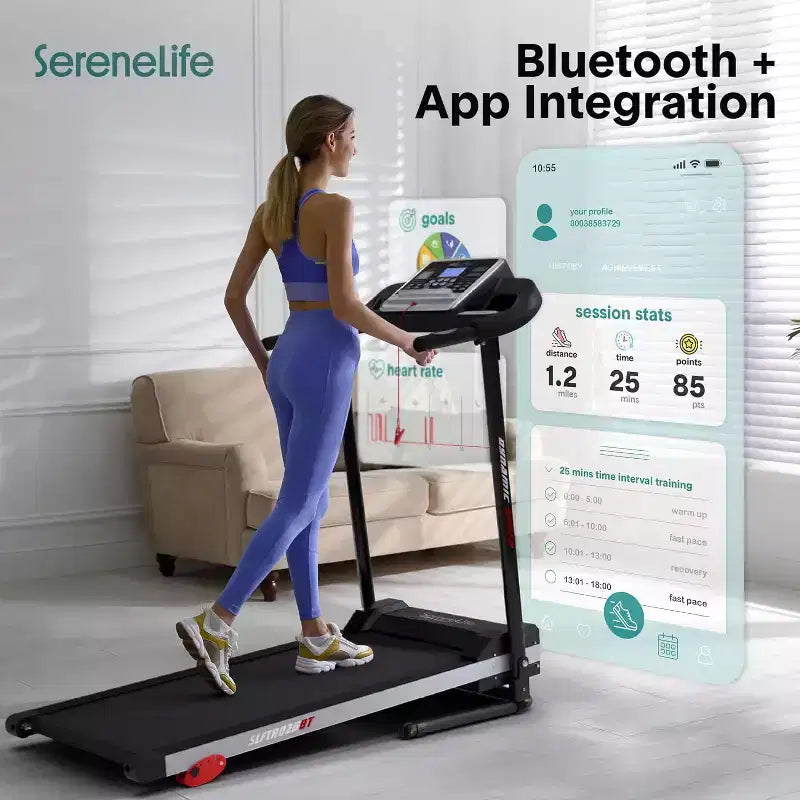 SereneLife 3.5 HP Folding Bluetooth Treadmill - SLFTRD26BT