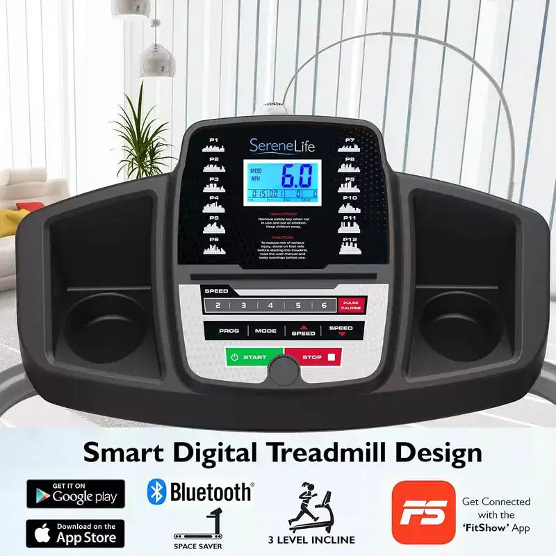 SereneLife Folding Treadmill - Black