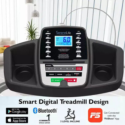 SereneLife Folding Treadmill - Black