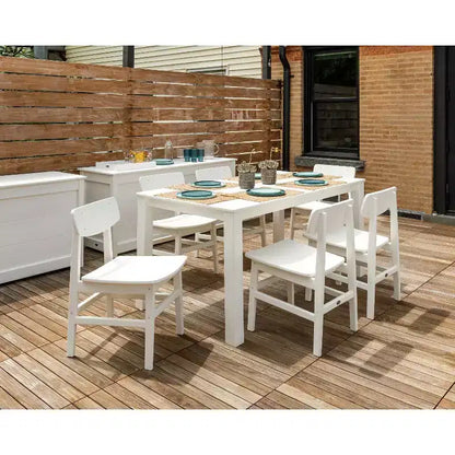POLYWOOD 7pc Modern Studio Urban Chairs and Parsons Table Outdoor Patio Dining Set