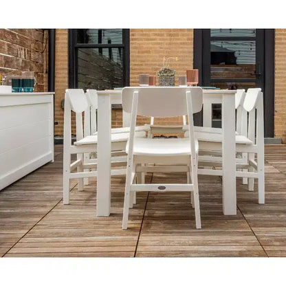 POLYWOOD 7pc Modern Studio Urban Chairs and Parsons Table Outdoor Patio Dining Set