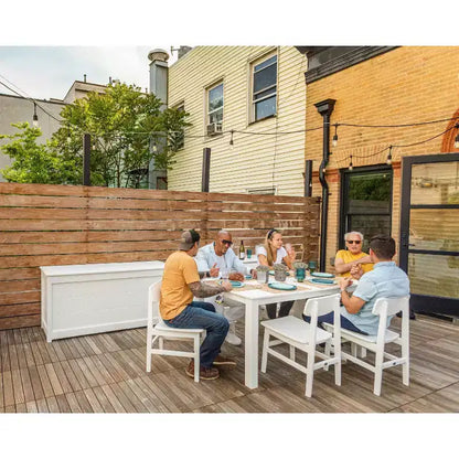 POLYWOOD 7pc Modern Studio Urban Chairs and Parsons Table Outdoor Patio Dining Set