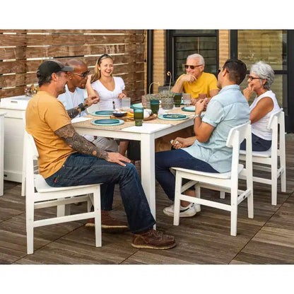 POLYWOOD 7pc Modern Studio Urban Chairs and Parsons Table Outdoor Patio Dining Set