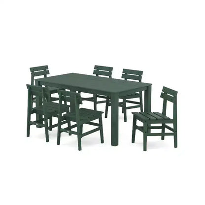 POLYWOOD 7pc Modern Studio Plaza Chairs and Parsons Table Outdoor Patio Dining Set