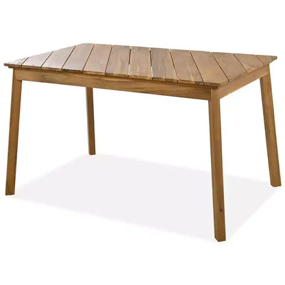 Ensemble de salle à manger d'extérieur 3 pièces en bois d'acacia avec table et bancs, table de pique-nique avec 2 bancs 4A, naturel - ModernLuxe