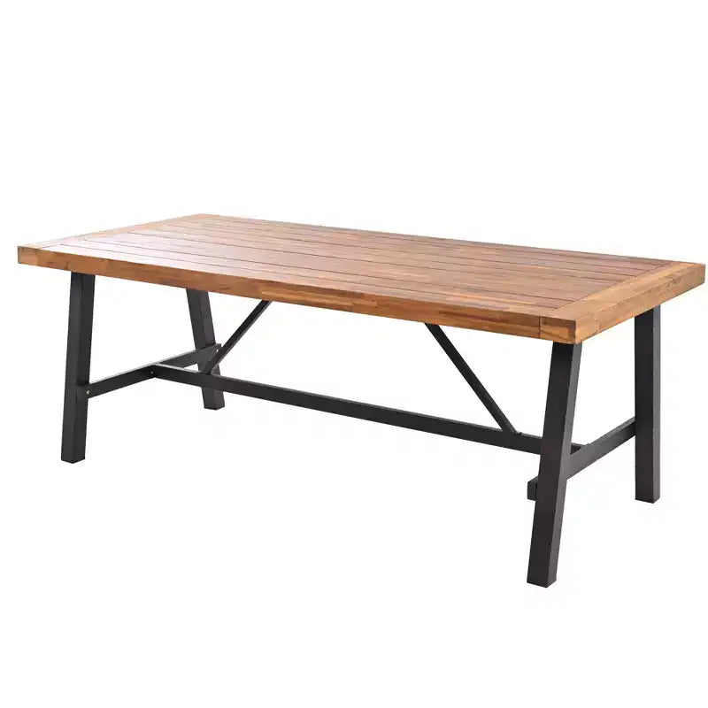 Ensemble de salle à manger d'extérieur 7 pièces en bois d'acacia avec coussins amovibles, mobilier de patio avec chaises et banc ergonomiques pour 7-8 personnes 4W - ModernLuxe