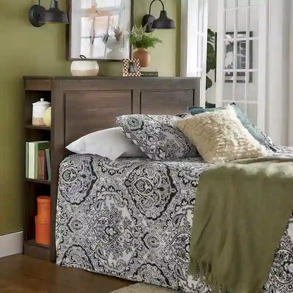 Keigo Walnut Finish Full Storage Headboard by iNSPIRE Q Classic