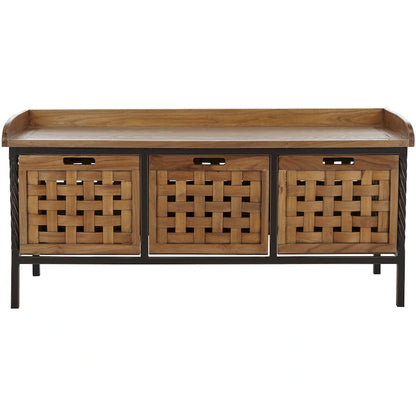 SAFAVIEH Toshie Honey Oak Storage Bench - 42.5 x 15.5 x 20 - 43Wx16Dx20H