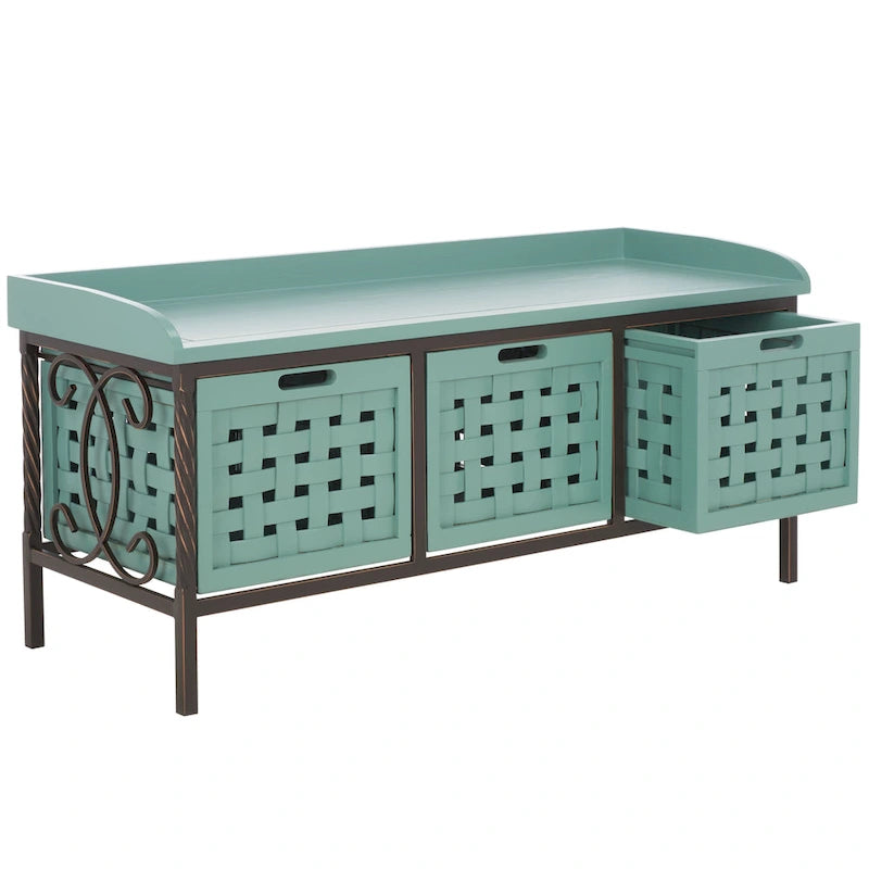 SAFAVIEH Toshie Honey Oak Storage Bench - 42.5 x 15.5 x 20 - 43Wx16Dx20H