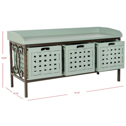SAFAVIEH Toshie Honey Oak Storage Bench - 42.5 x 15.5 x 20 - 43Wx16Dx20H