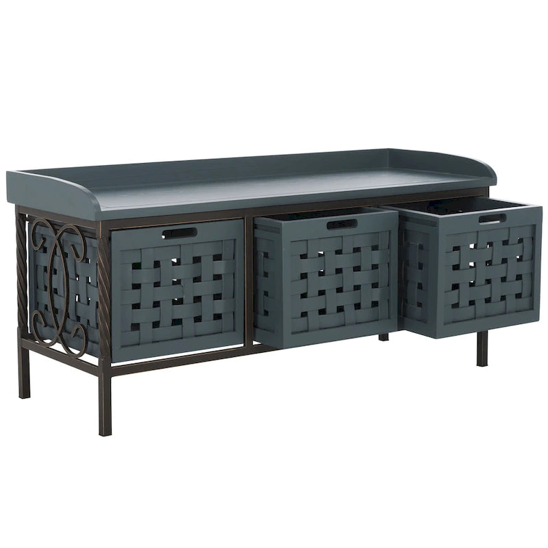 SAFAVIEH Toshie Honey Oak Storage Bench - 42.5 x 15.5 x 20 - 43Wx16Dx20H