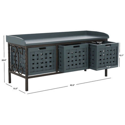 SAFAVIEH Toshie Honey Oak Storage Bench - 42.5 x 15.5 x 20 - 43Wx16Dx20H