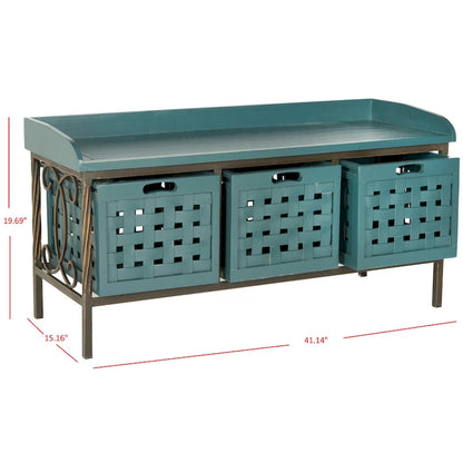 SAFAVIEH Toshie Honey Oak Storage Bench - 42.5 x 15.5 x 20 - 43Wx16Dx20H