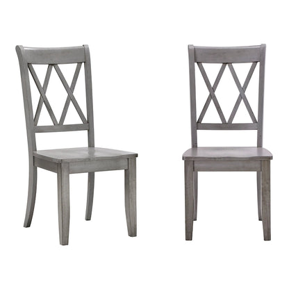 Ronda Double X Back Wood Dining Chairs (Set of 2)
