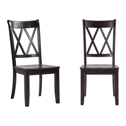 Ronda Double X Back Wood Dining Chairs (Set of 2)