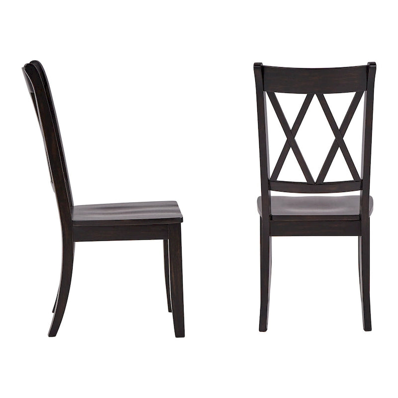 Ronda Double X Back Wood Dining Chairs (Set of 2)