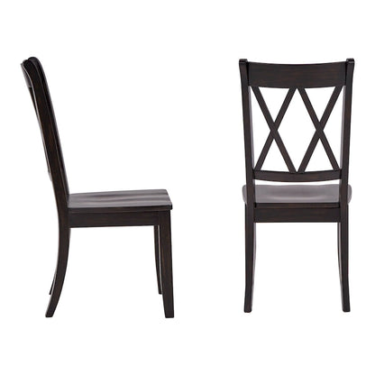Ronda Double X Back Wood Dining Chairs (Set of 2)