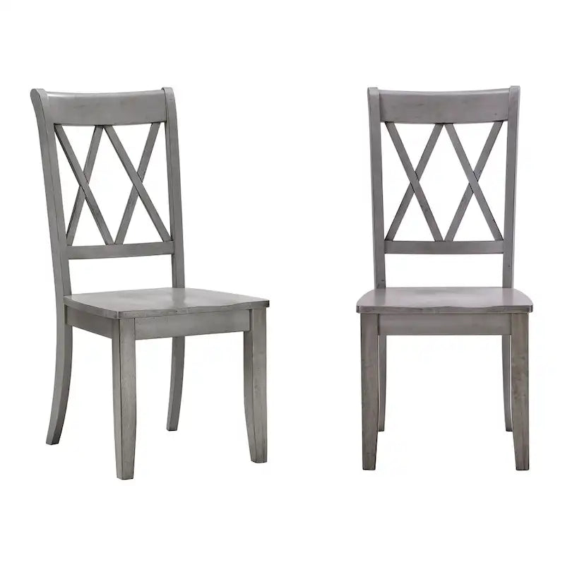Ronda Double X Back Wood Dining Chairs (Set of 2)