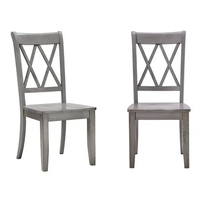 Ronda Double X Back Wood Dining Chairs (Set of 2)