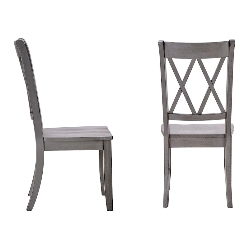 Ronda Double X Back Wood Dining Chairs (Set of 2)