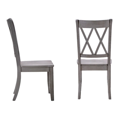 Ronda Double X Back Wood Dining Chairs (Set of 2)