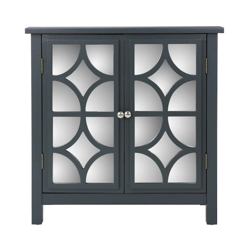Melora Fir Wood Double Door Cabinet With Mirror Accents by Christopher Knight Home