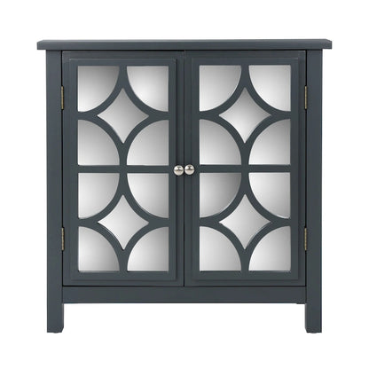 Melora Fir Wood Double Door Cabinet With Mirror Accents by Christopher Knight Home
