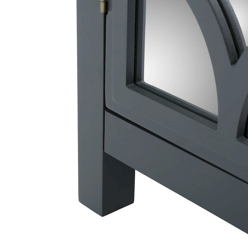 Melora Fir Wood Double Door Cabinet With Mirror Accents by Christopher Knight Home