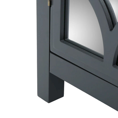 Melora Fir Wood Double Door Cabinet With Mirror Accents by Christopher Knight Home