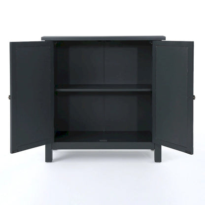 Melora Fir Wood Double Door Cabinet With Mirror Accents by Christopher Knight Home