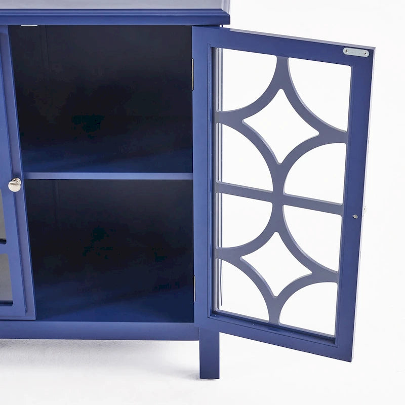 Melora Fir Wood Double Door Cabinet With Mirror Accents by Christopher Knight Home