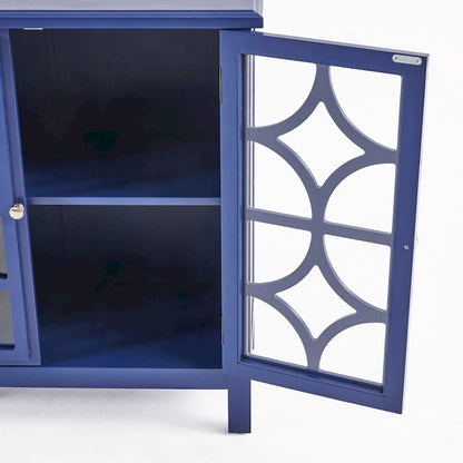 Melora Fir Wood Double Door Cabinet With Mirror Accents by Christopher Knight Home