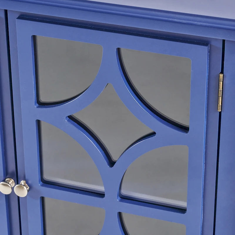Melora Fir Wood Double Door Cabinet With Mirror Accents by Christopher Knight Home
