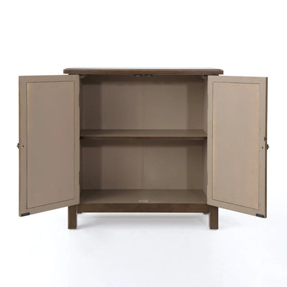 Melora Fir Wood Double Door Cabinet With Mirror Accents by Christopher Knight Home