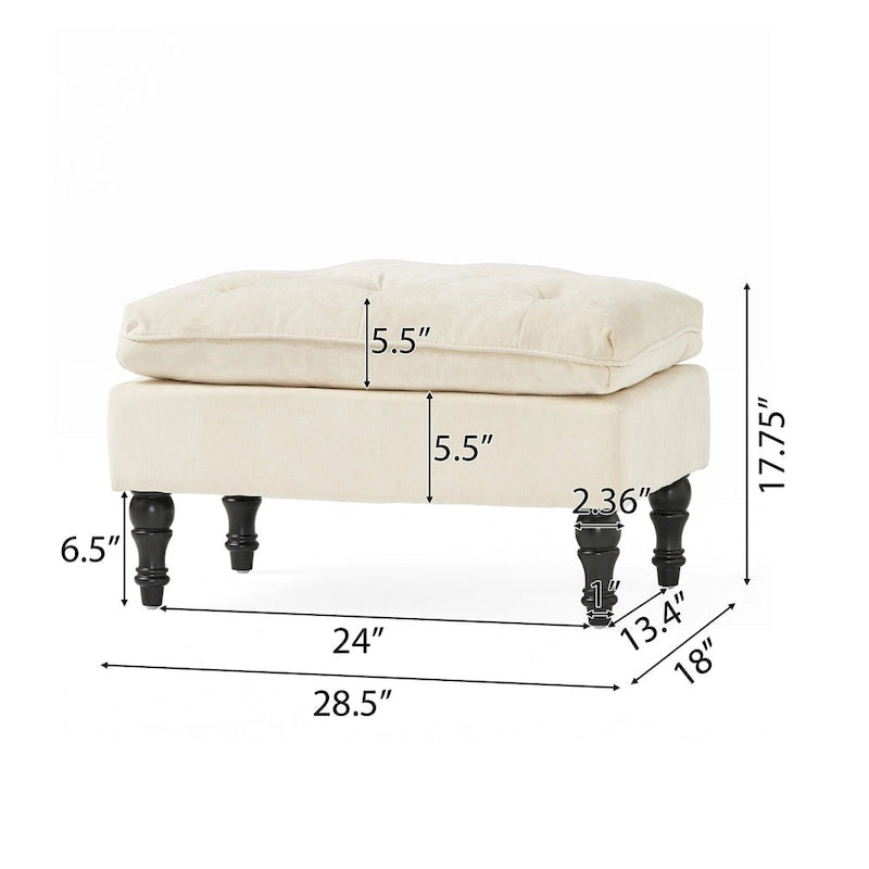 Jeremy Modern Tufted Fabric Pillow Top Ottoman by Christopher Knight Home