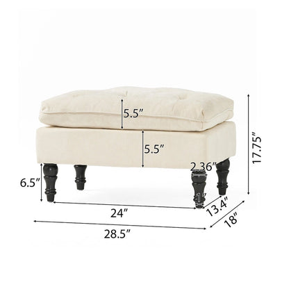 Jeremy Modern Tufted Fabric Pillow Top Ottoman by Christopher Knight Home