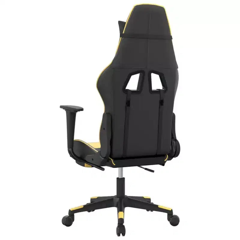 vidaXL Chaise de jeu avec repose-pieds, noir et doré, similicuir